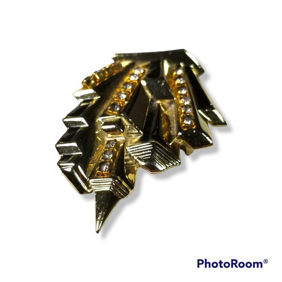 AJC Vintage City Scape Building Brooch Pin Enamel and Rhinestone RARE - Picture 8 of 13